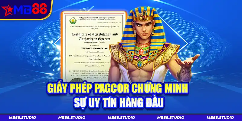 Giấy phép PAGCOR chứng minh sự uy tín hàng đầu